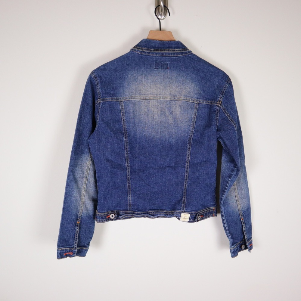Southpole Jean Jacket Y2K Cropped Denim Women's Medium‎ 18.5x21 - Picture 2 of 9